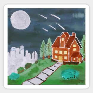 Home by the Cityside Painting Sticker